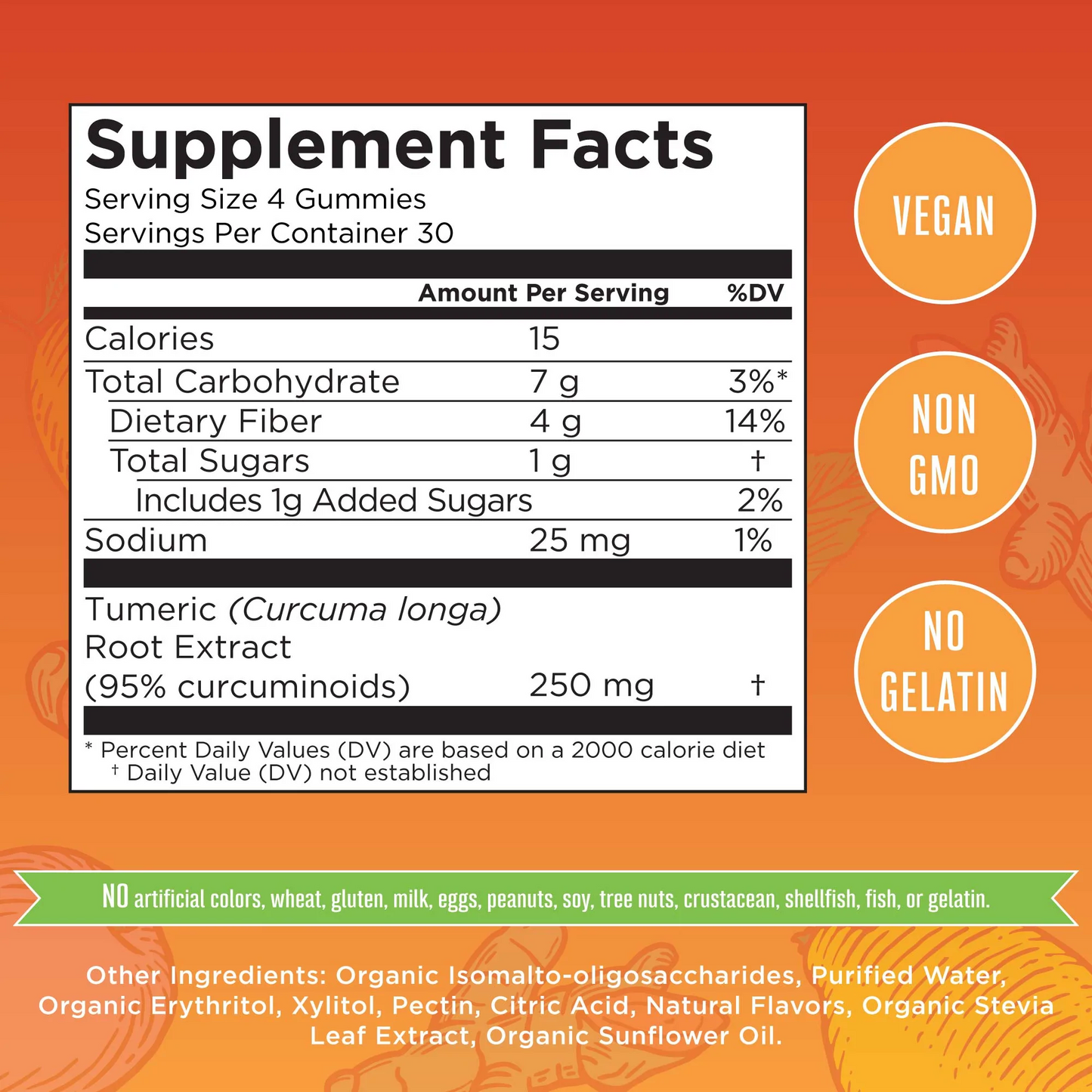 MaryRuth Organics Vegan Turmeric Gummies, Peach Mango Lemon - 120 gummies