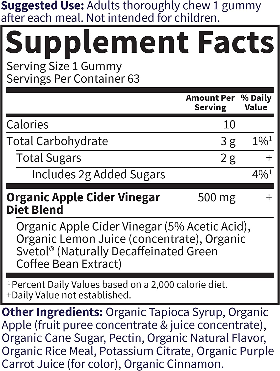 Mykind Organics Apple Cider Vinegar Diet Gummies Garden of Life