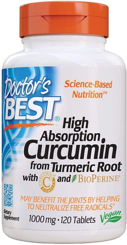 Doctor's Best  High Absorption Curcumin From Turmeric Root with C3 Complex & BioPerine - 500mg - 120 caps