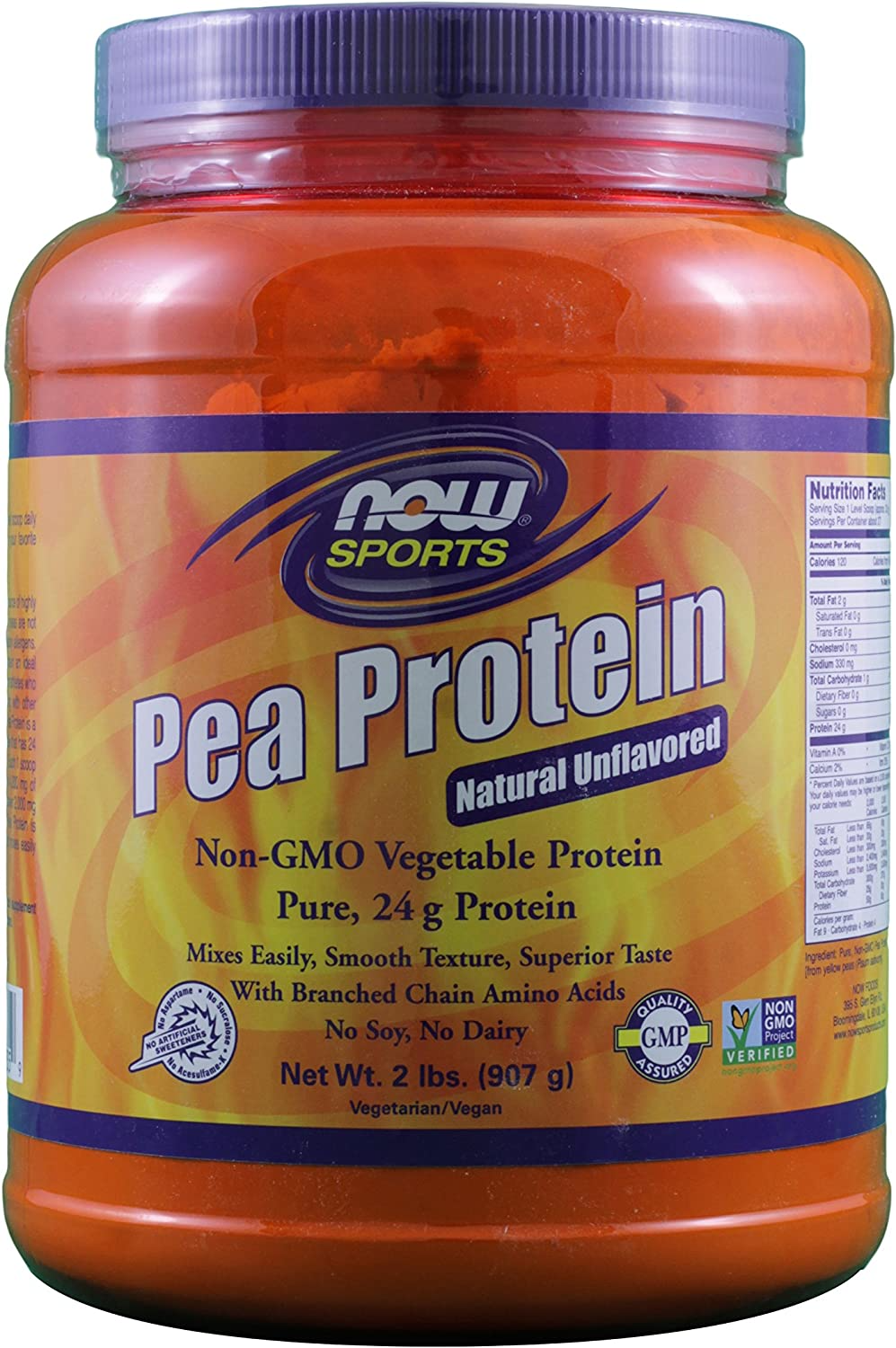 Pea Protein Unflavored - 907 grams NOW Foods