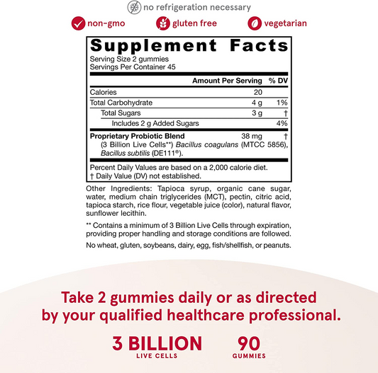 Jarrow Formulas  Probiotic Duo, Raspberry - 60 gummies